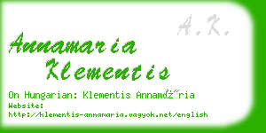 annamaria klementis business card